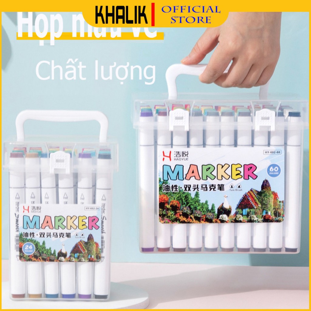 [Freeship] Hộp màu bút MARKER hai đầu - Loại hộp nhựa cao cấp