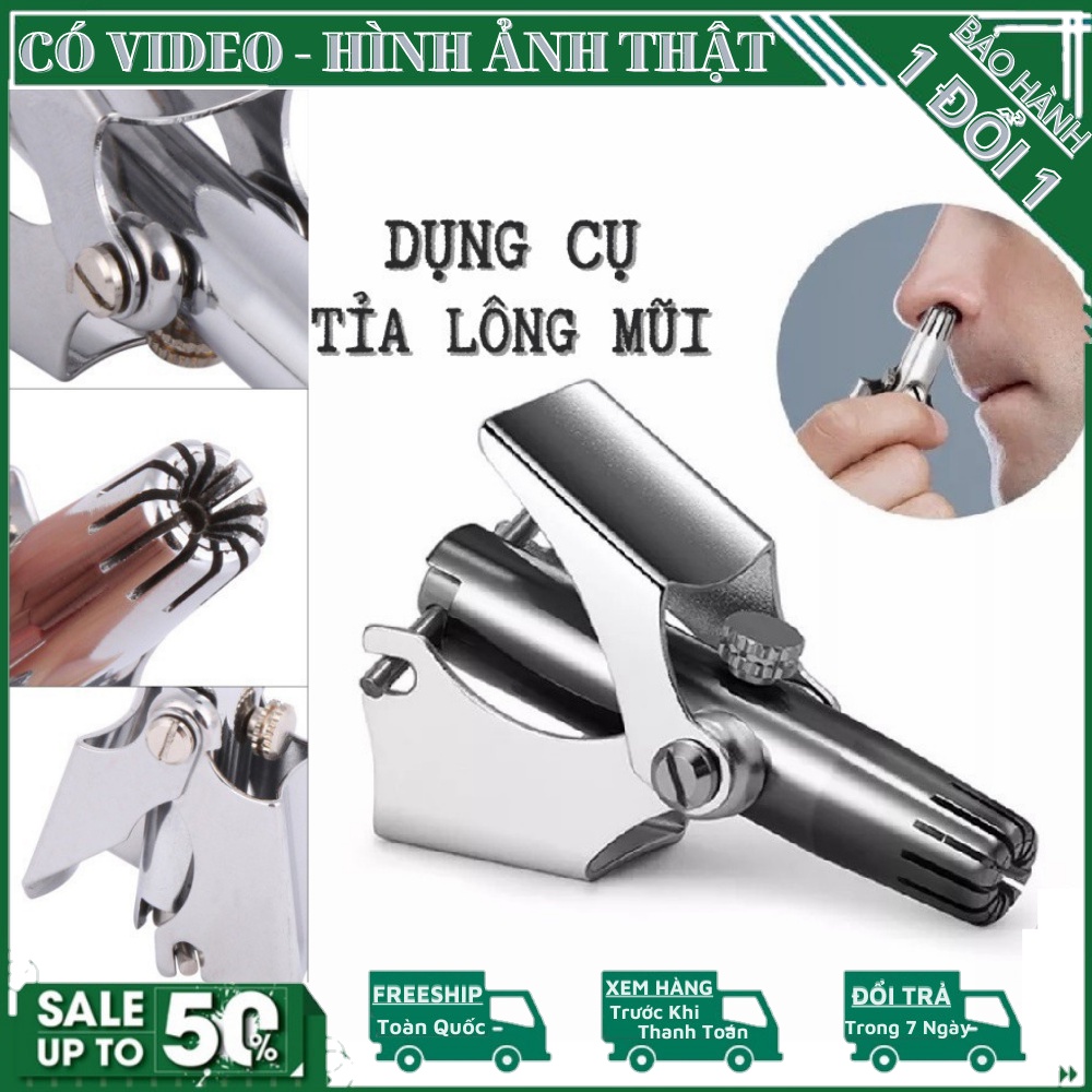 Dụng cụ cắt tỉa lông mũi bằng thép không gỉ lưỡi sắc bén hộp cao cấp, máy cắt lông mũi an toàn tiện lợi kèm cọ vệ sinh