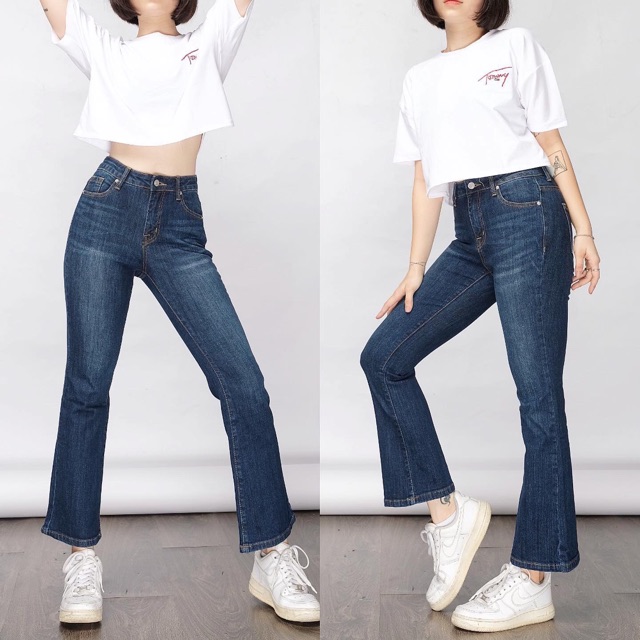 Quần loe ngố basic lưng cao