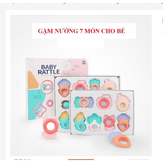 Bộ ngậm nướu 7 món và 10 món kết hợp xúc xắc  cho bé mẫu mới