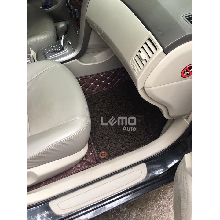 Thảm lót sàn ô tô 5d, 6d Nano 2 chỉ Toyota Altis 2001 – 2023 kháng khuẩn, khử mùi bảo hành 3 năm trải kín sàn xe