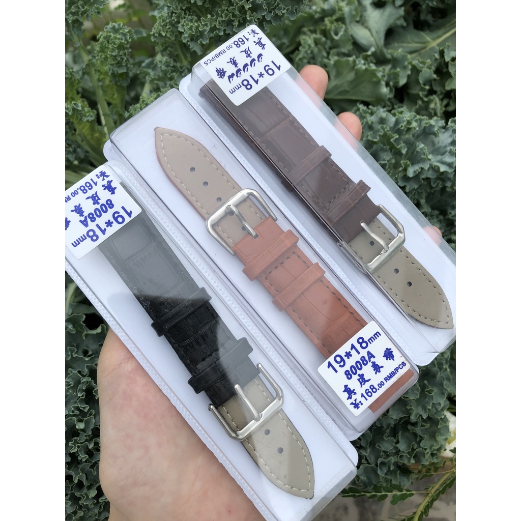 Dây Da Đồng Hồ Vân Cá Sấu Size 19mm 21mm TẶNG KÈM DỤNG CỤ THAY DÂY