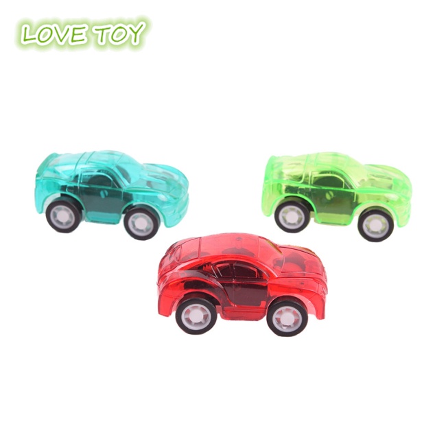 Ô tô kéo lại mini trong suốt màu kẹo cổ điển đồ chơi trẻ em
