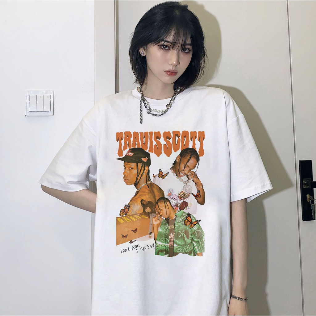 Áo phông travis scott form rộng tay lỡ unisex, áo thun travis scott form rộng tay lỡ unisex cotton AT144 Miucho in logo | BigBuy360 - bigbuy360.vn
