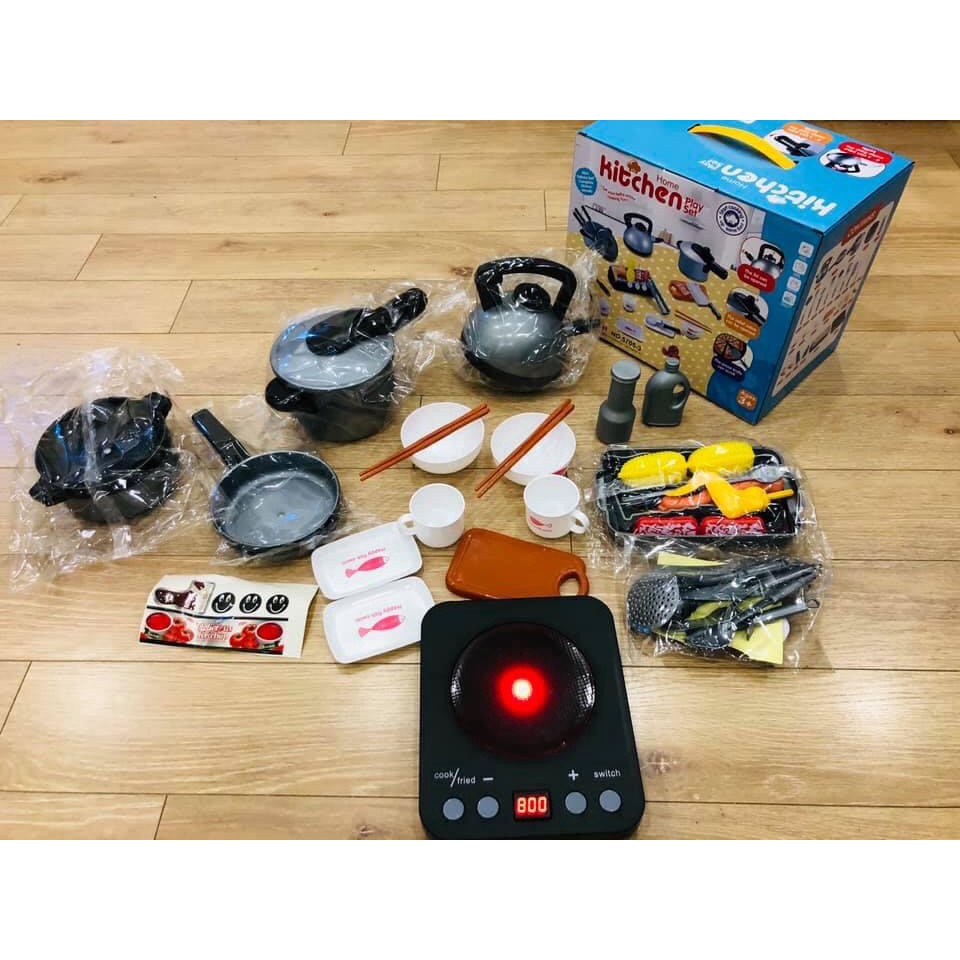 Đồ chơi kĩ năng - Bộ đồ chơi nhà bếp nấu ăn 36 chi tiết dùng pin cho bé gái