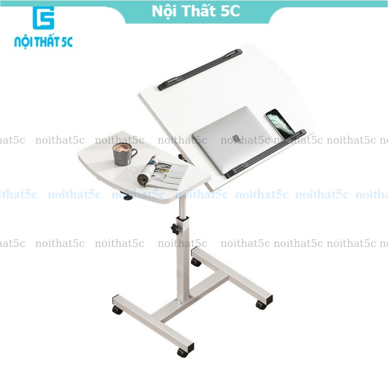 Bàn đọc sách kích thước 40x60cm nhỏ gọn, bàn để máy tính laptop tùy chỉnh chiều cao có bánh xe di chuyển mẫu mới nhất