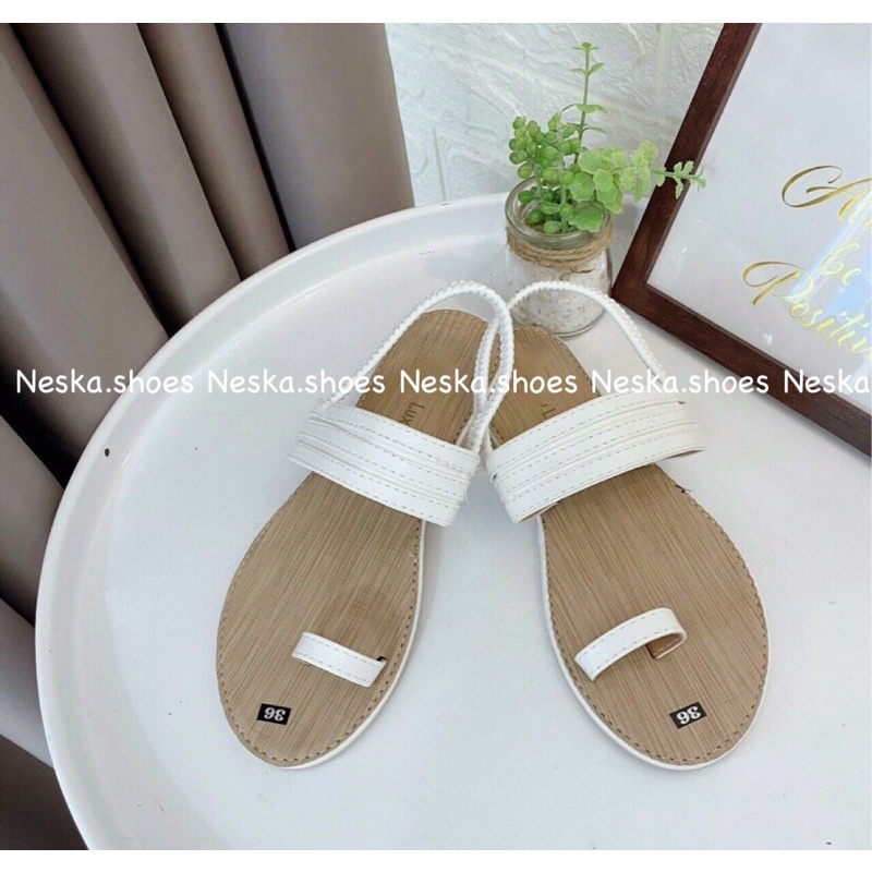 Giày sandal xỏ ngón đế bệt nữ quai thun hàng chất lượng mã Nes.11