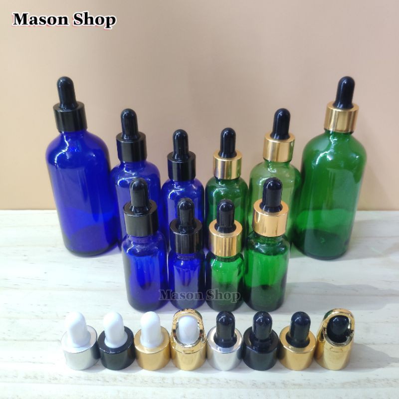 LỌ CHIẾT SERUM bóp nhỏ giọt Trong Nâu Xanh Lá 5ml 10ml 15ml 20ml 30ml 50ml 100ml/CHAI TINH DẦU THỦY TINH đựng MỸ PHẨM