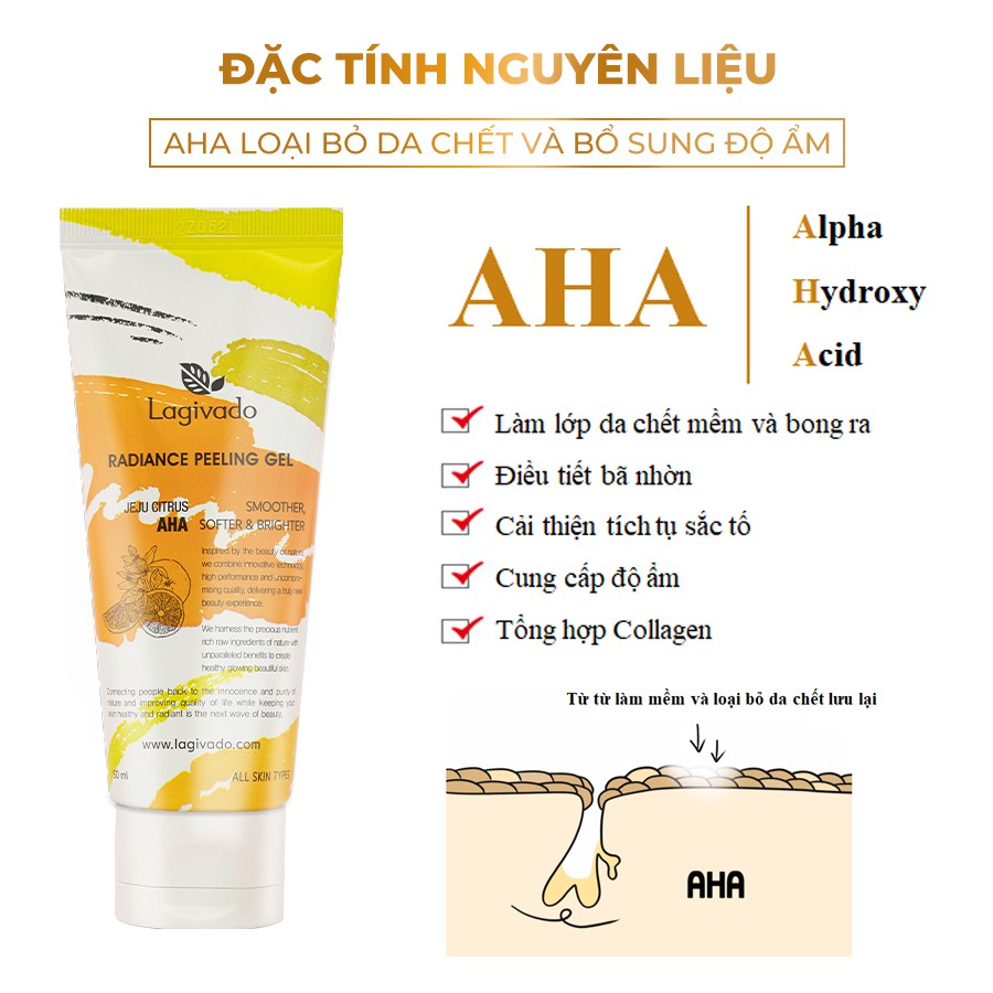 Bộ chăm sóc da mặt Hàn Quốc Lagivado Dr. Red Ginseng 50 ml và tẩy tế da chết Radiance Peeling 50 ml