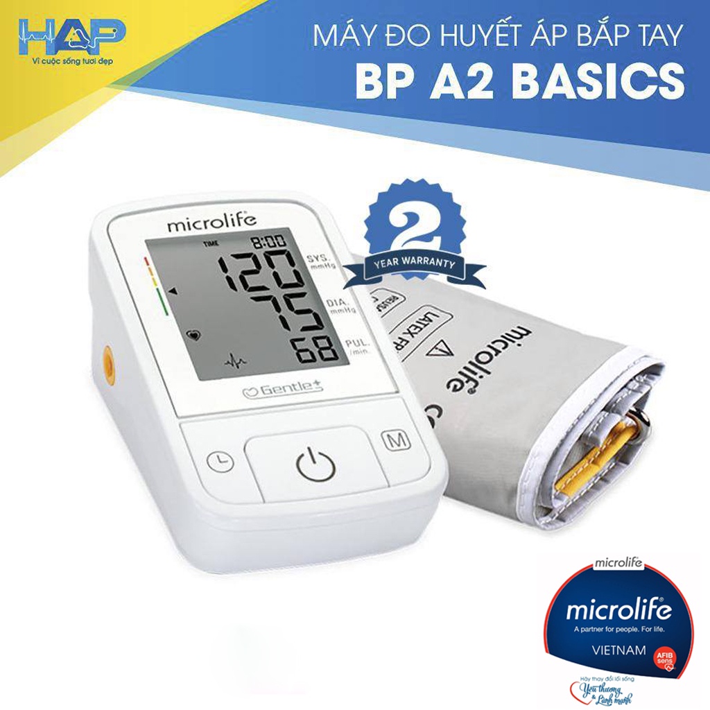 MÁY ĐO HUYẾT ÁP BẮP TAY MICROLIFE BP A2 BASIC - BẢO HÀNH 5 NĂM