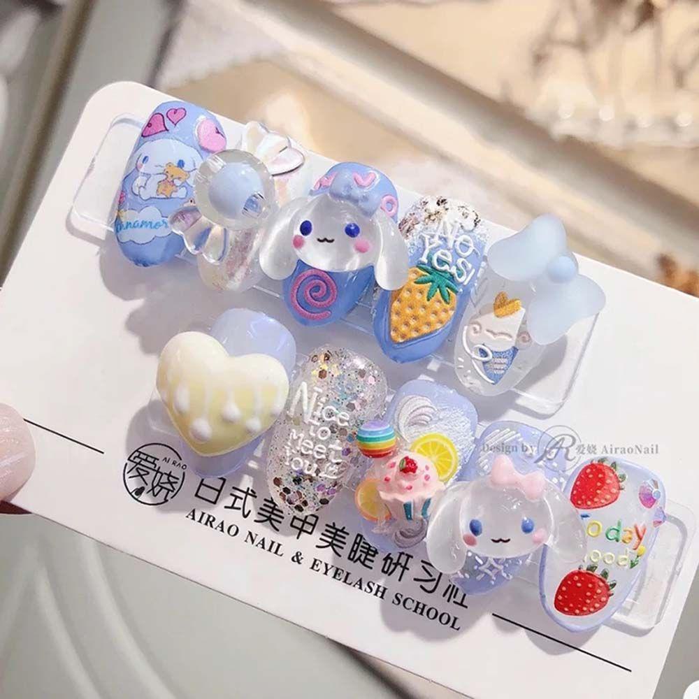Phụ Kiện Trang Trí Móng Tay Nhiều Màu Hình Chú Chó Tai To Dễ Thương