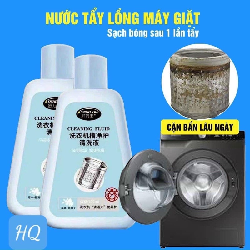 Nước tẩy lồng máy giặt SHUWANJIA dùng cho máy giặt cửa trên và cửa dưới Nhật Bản