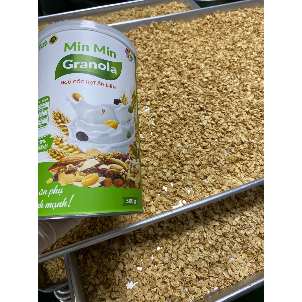 Granola Min Min Siêu Hạt Dinh Dưỡng, Ngũ Cốc ăn kiêng 1 hộp 500gr