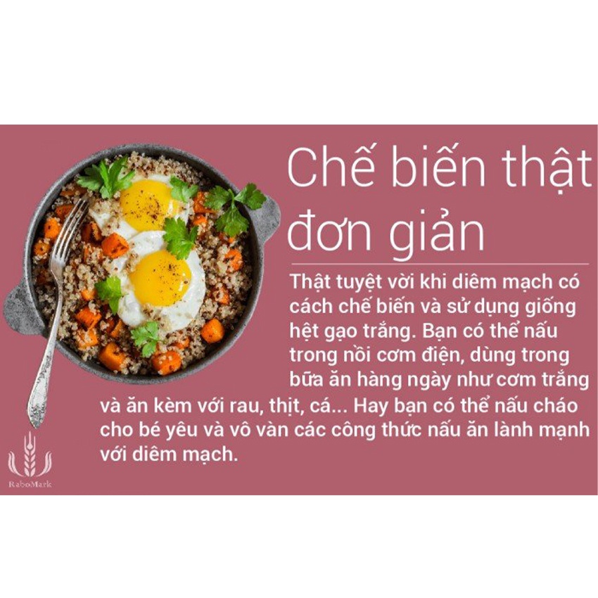 Hạt diêm mạch hữu cơ 1kg (Quinoa trắng dành cho người ăn kiêng, làm sữa hạt dinh dưỡng) - Chợ Thảo Dược Việt