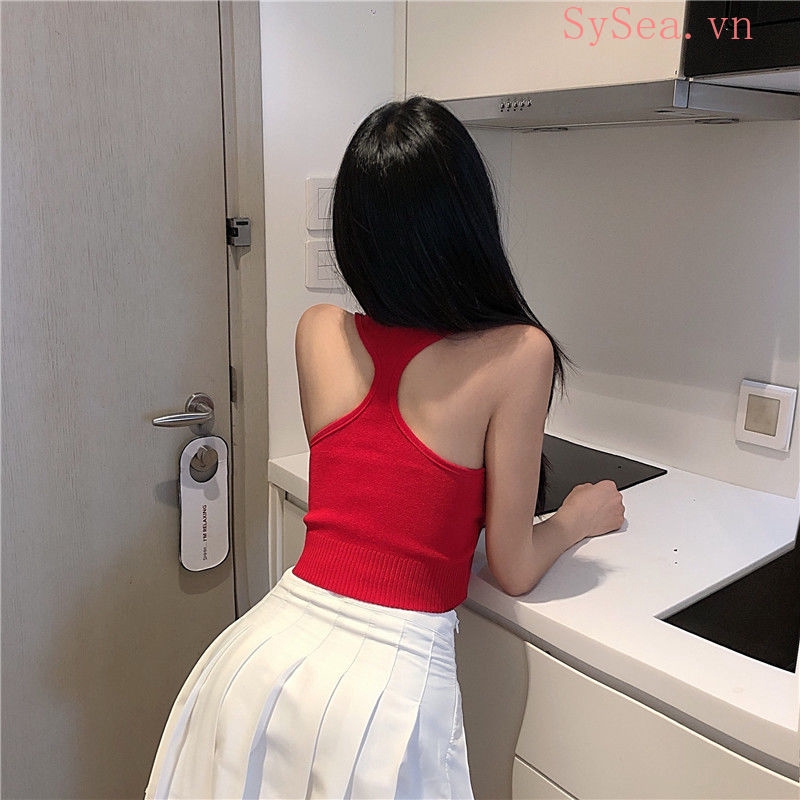 Áo Ba Lỗ Cộc Tay Dáng Ôm Hở Eo Quyến Rũ Họa Tiết Chữ Thời Trang Mùa Hè Kiểu Hàn Dành Cho Nữ Sinh