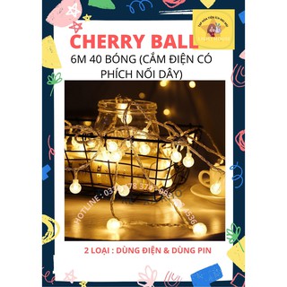 [Xả Kho-Gía Rẻ] [xài điện] Dây Đèn Led Cherry Ball 6 mét 40 bóng có phích nối dài dây