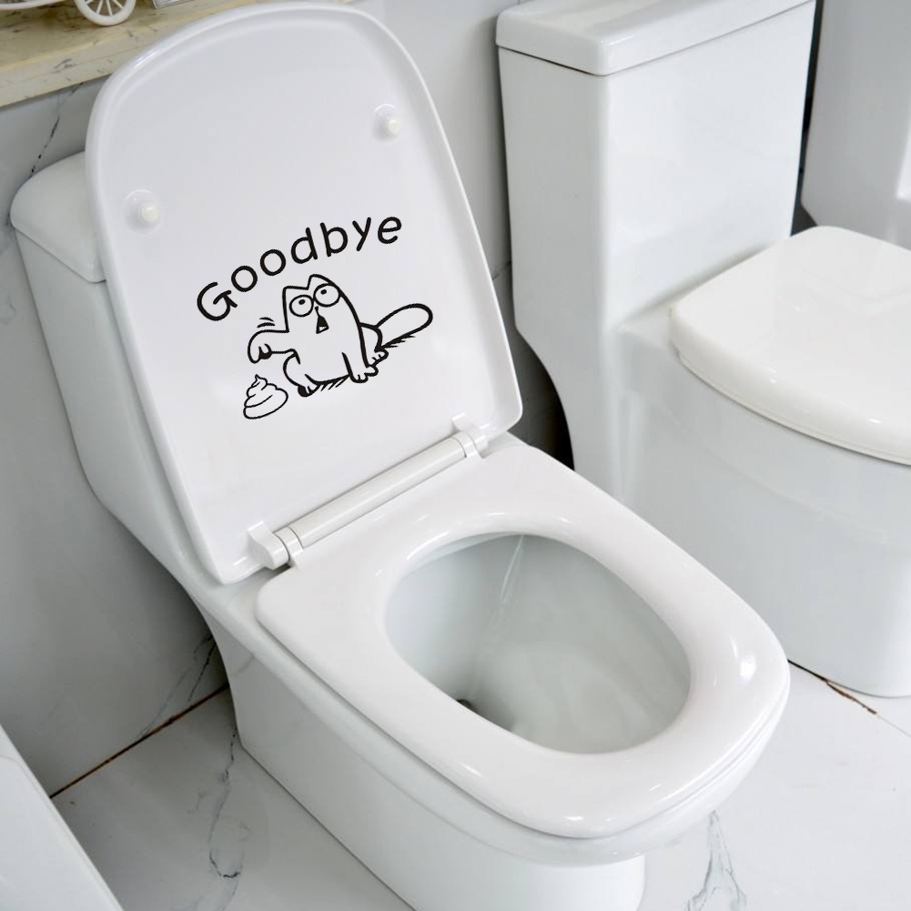 Miếng dán nắp bồn cầu nhà vệ sinh hình ảnh xinh xắn và dễ thương có thể tháo gỡ