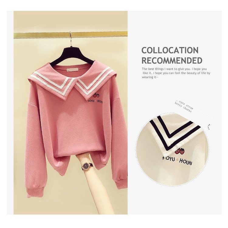 Áo sweater Tay Dài Cổ Thủy Thủ Màu Trơn Phong Cách Hàn Quốc Thời Trang Mùa Thu 2022 Mới Dành Cho Bé Trai Bé Gái