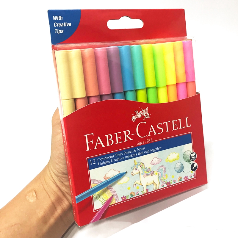 Bút Lông 12 Màu Connector Pastel &amp; Neon - Faber-Castell