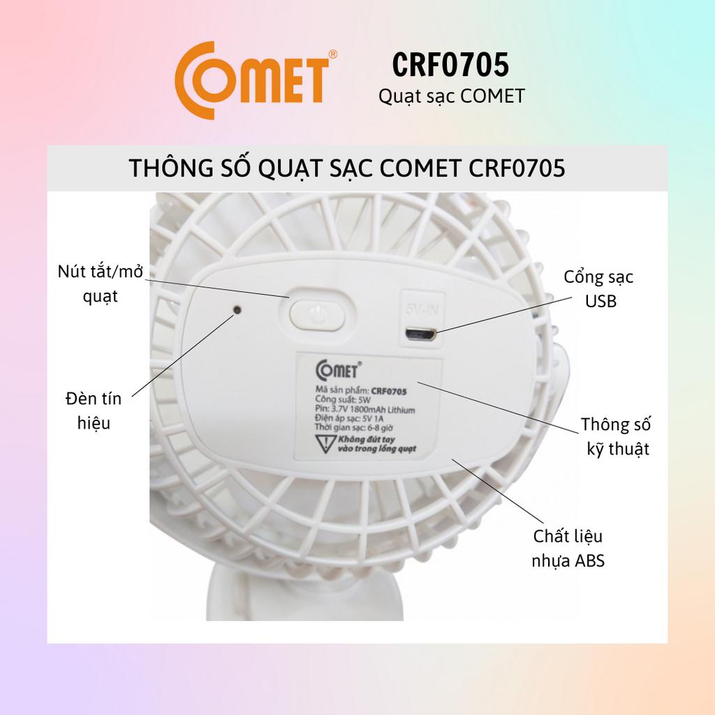 Quạt sạc tích điện COMET cho xe hơi, văn phòng CRF0705/1506/1406 - Hàng chính hãng