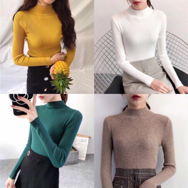 ÁO LEN CỔ LỌ 3 PHÂN ❤❤ FREESHIP ❤❤ CHẤT LIỆU LEN ĐẸP