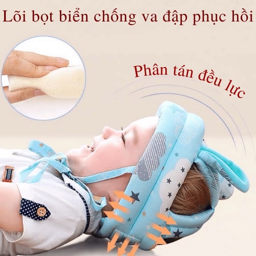 Mũ bảo hiểm bảo vệ đầu cho bé tập đi có tai điều chỉnh kích thước BabyDreams
