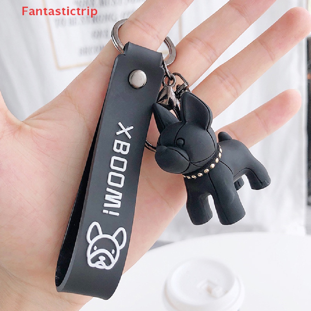[Fantastictrip] Móc Khóa Da Hình Chó Bull Thời Trang Phong Cách Punk Pháp Dành Cho Nam Và Nữ Mới