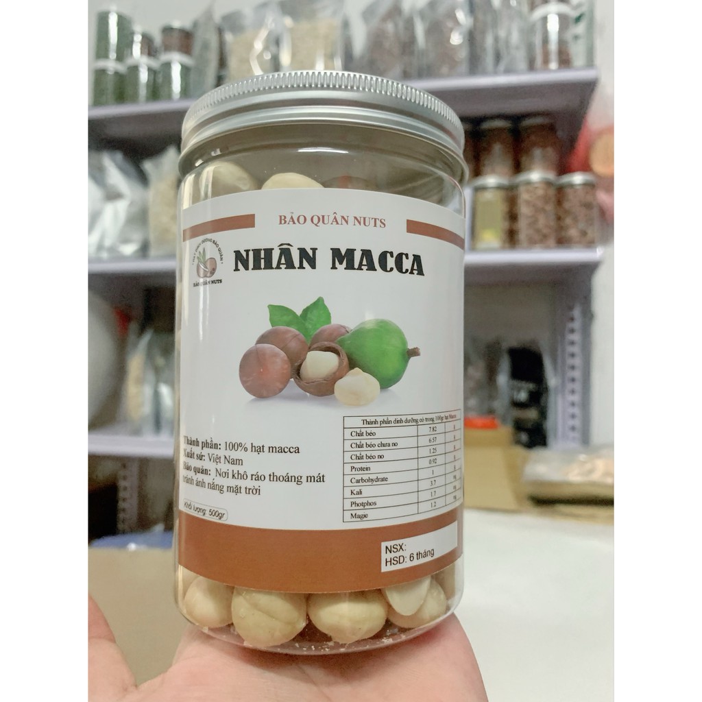 Hộp 500gr[giá xưởng] Nhân Macca mắc ca Nguyên Hạt Cao Cấp A+