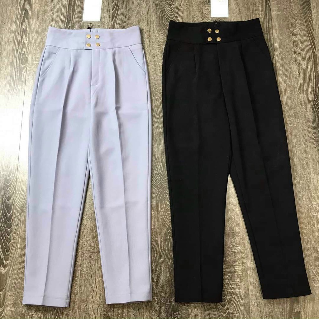Quần baggy nữ, quần công sở 4 cúc vải cao cấp kiểu dáng sang trọng | BigBuy360 - bigbuy360.vn