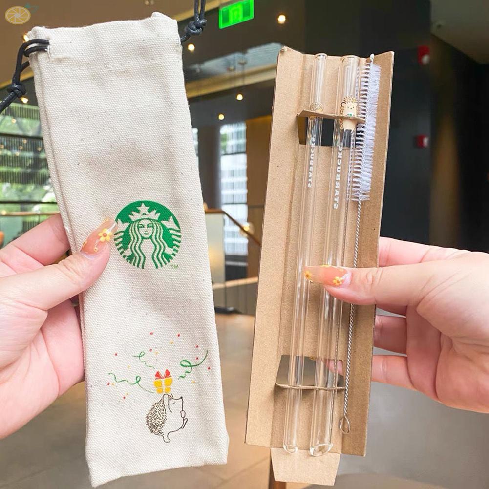 Starbucks Túi Ống Hút Hình Nhím Gospel Đài Loan Kèm Cọ Vệ Sinh Tiện Dụng