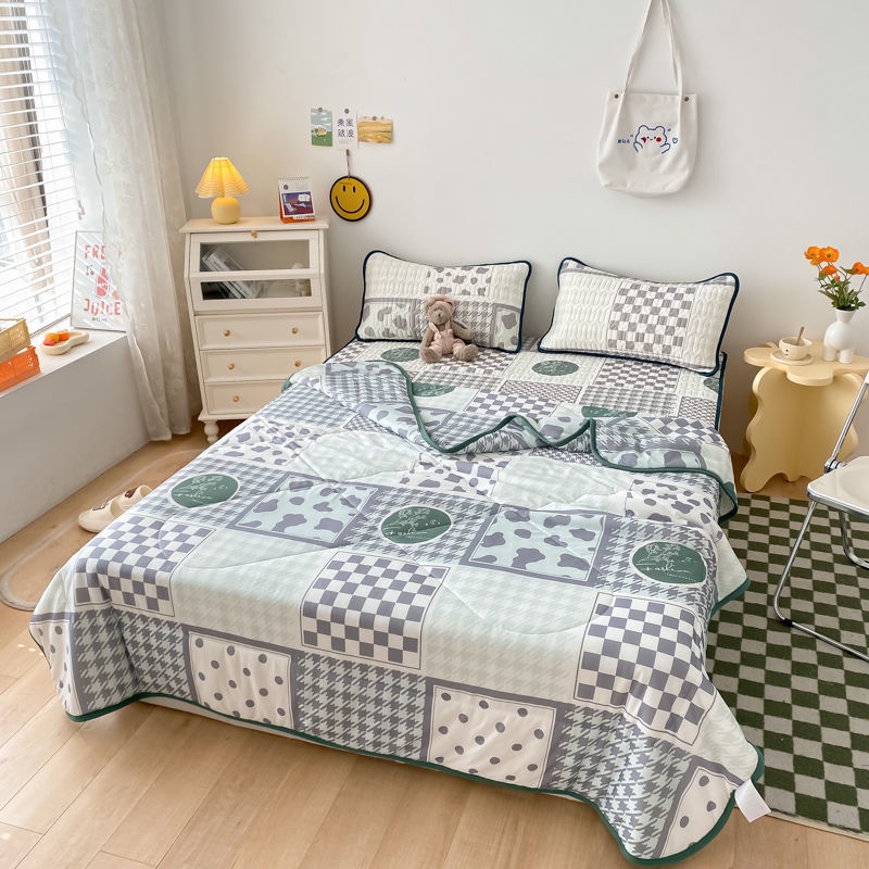 Bộ Thảm Trải Giường Bằng Cao Su Lụa Mát Có Thể Gấp Gọn Tiện Lợi