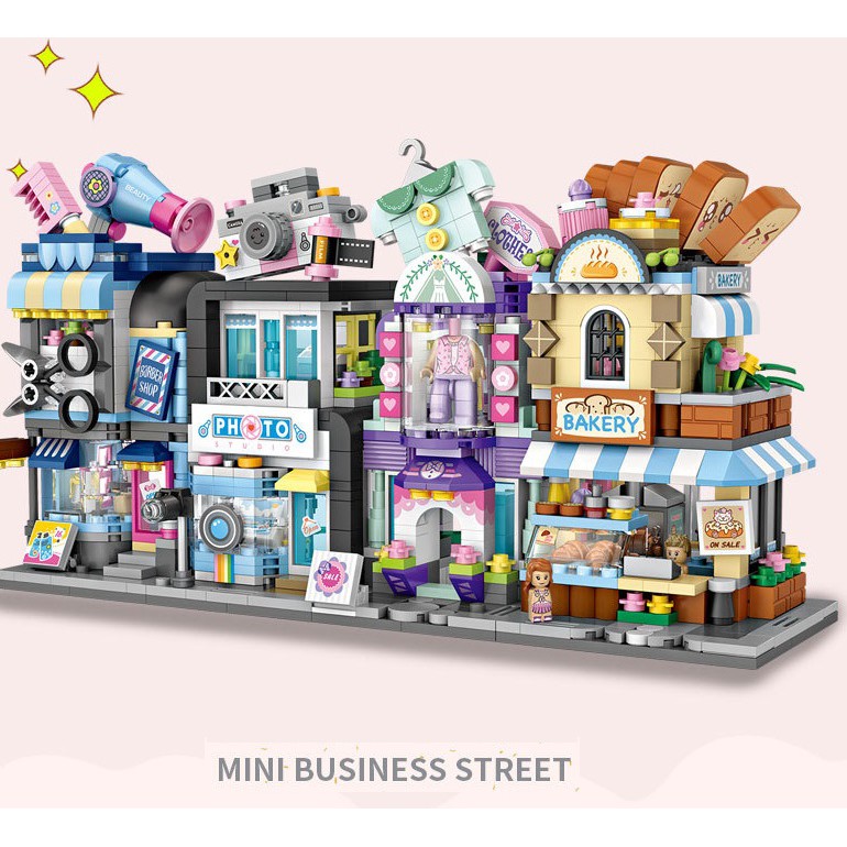 Đồ chơi lắp ráp mô hình nhà, xếp hình 3D công trình kiến trúc nanoblock LOZ STREET 1629-1648