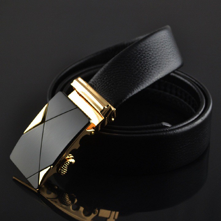 Thắt lưng nam mặt tam giác khóa kim loại mạ crom cao cấp - DLT3