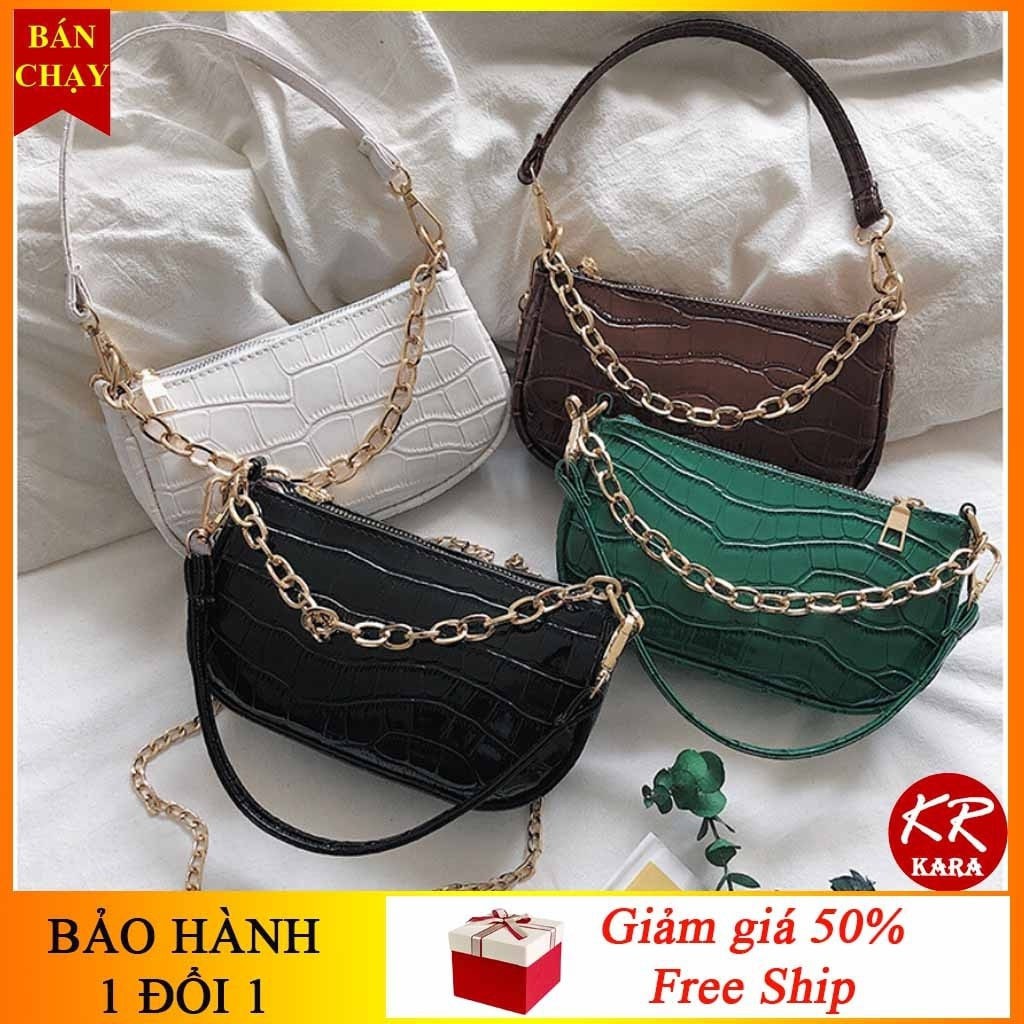 (Hàng loại 1) Túi kẹp nách nữ Túi xách Mini đeo chéo nữ Hottrend KR 257- Vân da cá sấu cao cấp, 4 màu lựa chọn- KARA 257