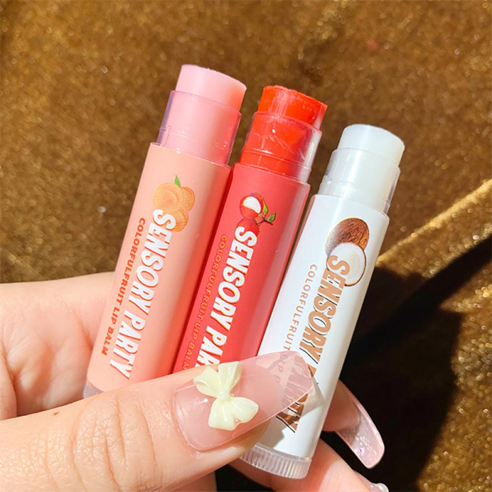 Set 3 Son Dưỡng Môi Dạng Thạch Trong Suốt Hương Trái Cây Dễ Thương A4I4