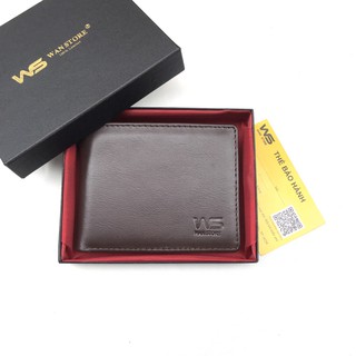Bóp ví nam WAN da bò 100% W15 chính hãng (Màu nâu) - Kèm hộp sang trọng (có phiếu bảo hành) - Wan Store