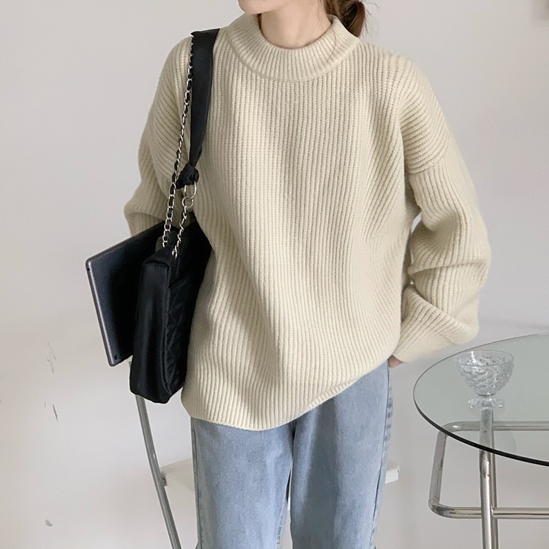 Áo Sweater Dáng Rộng Dày Dặn Phong Cách Hàn Quốc Thời Trang Thu Đông Mới Cho Nữ