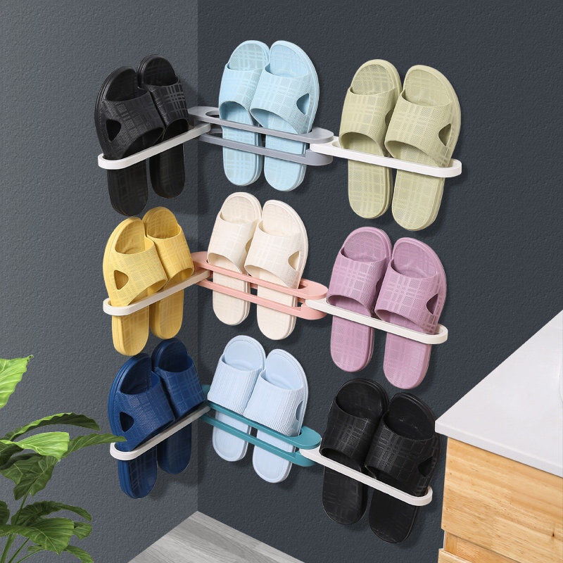 Giá Đỡ Dép Gắn Tường Đa Năng Có Thể Gấp Gọn Tiện Dụng Cho Nhà Tắm / Nhà Vệ Sinh