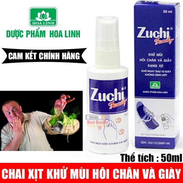 Khử Mùi Hôi Chân Và Giày Dạng Xịt Zuchi Family 50ml