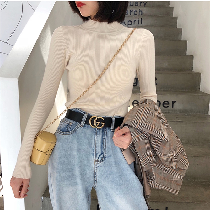 Áo Sweater Cổ Lọ Màu Xanh Bơ Phong Cách Retro Thời Trang Thu Đông | BigBuy360 - bigbuy360.vn