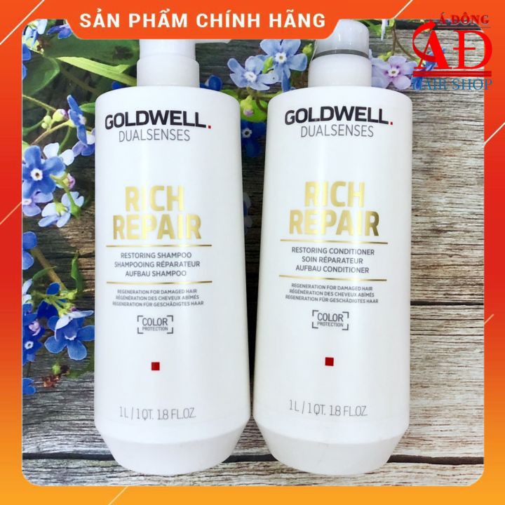 [Chính hãng] [Siêu rẻ] Bộ dầu gội xả Goldwell rich repair siêu phục hồi tóc hư tổn 1000ml