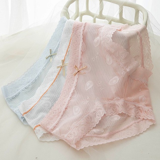 Quần Lót Ren Xuyên Thấu Sexy Gợi Cảm Cao Cấp Đính Nơ Họa Tiết Trái Bơ Mềm Mại Chống Hằn DOLLY SECRET QL047 | BigBuy360 - bigbuy360.vn