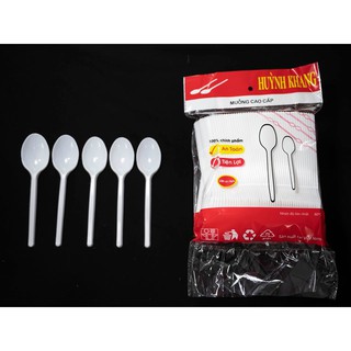 50 cái Muỗn, nĩa nhựa màu trắng, vàng, đỏ