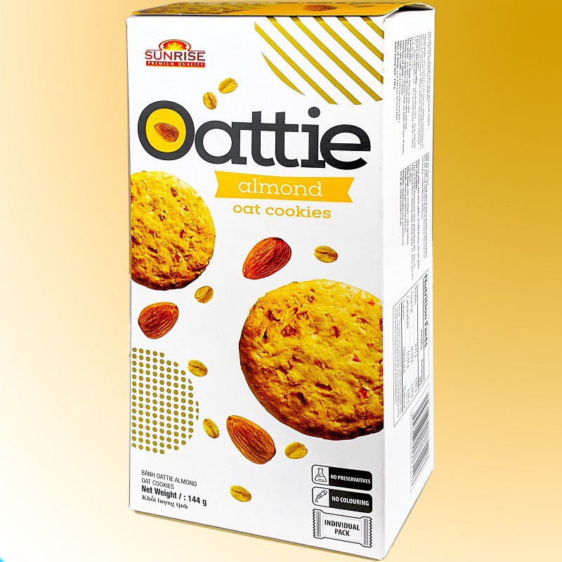 Bánh quy dinh dưỡng yến mạch nguyên chất Oattie 144g - Thêm vị hạt chia - Nhập khẩu Malaysia (đủ 4 vị best seller) BC39