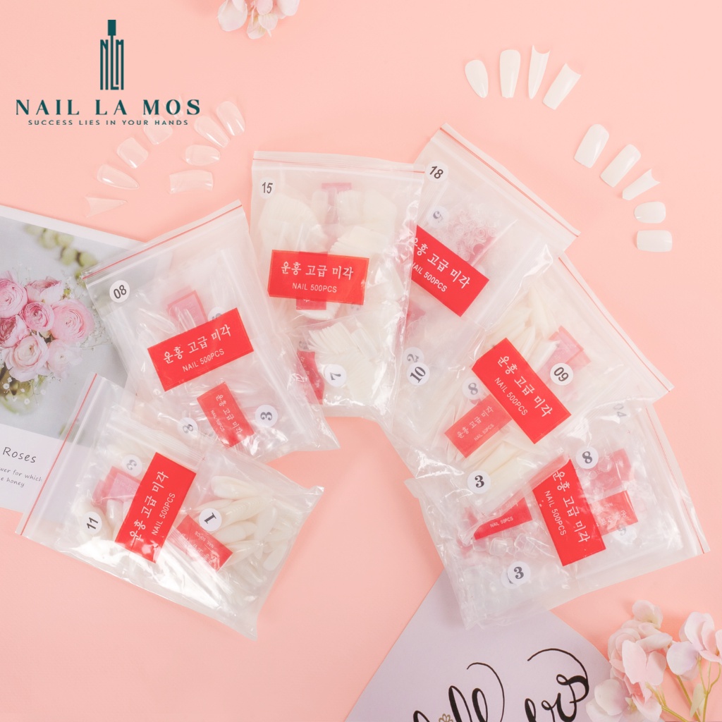 Móng nối, móng úp Hàn Quốc đủ loại, nhiều phom chuẩn đẹp, chất liệu nhựa dẻo chuyên dụng