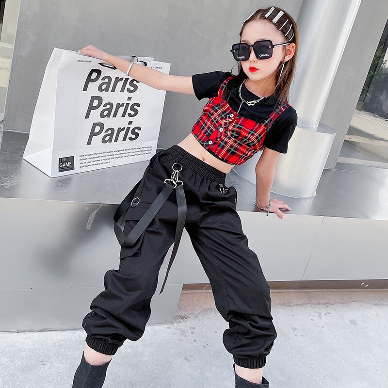 Set quần + áo phong cách hiphop thời trang mùa hè cho bé gái