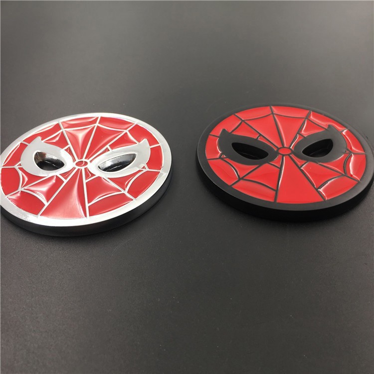 Miếng dán in logo Spiderman bằng kim loại độc đáo trang trí xe hơi xe máy đa năng