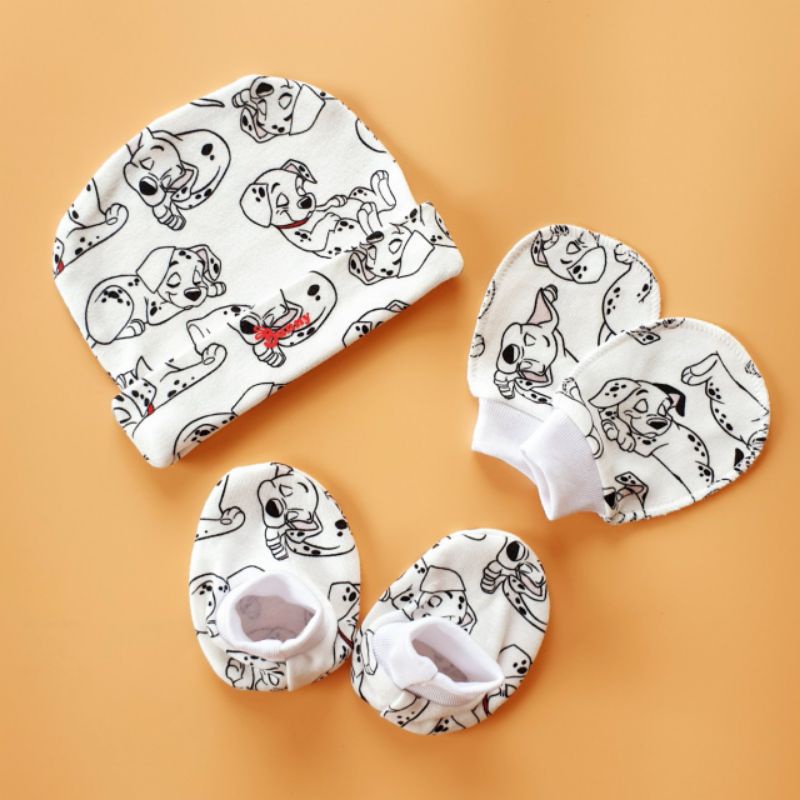 Set mũ bao tay chân cotton sơ sinh, Phụ kiện mũ bao tay chân bunny mio nous 0-3m, Kiến Baby Store