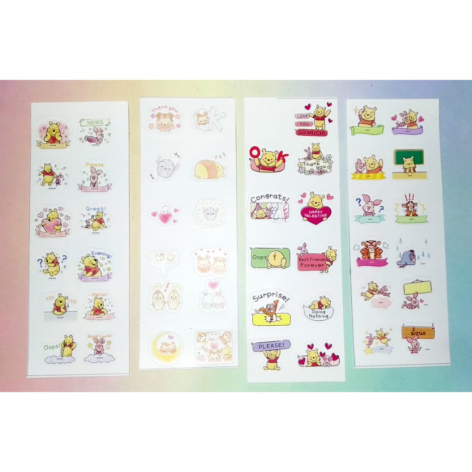 sticker trần tình lệnh phi hành gia trà sữa yakult pooh mickey SI44 hình dán dễ thương dán sổ dán điện thoại 1 tờ