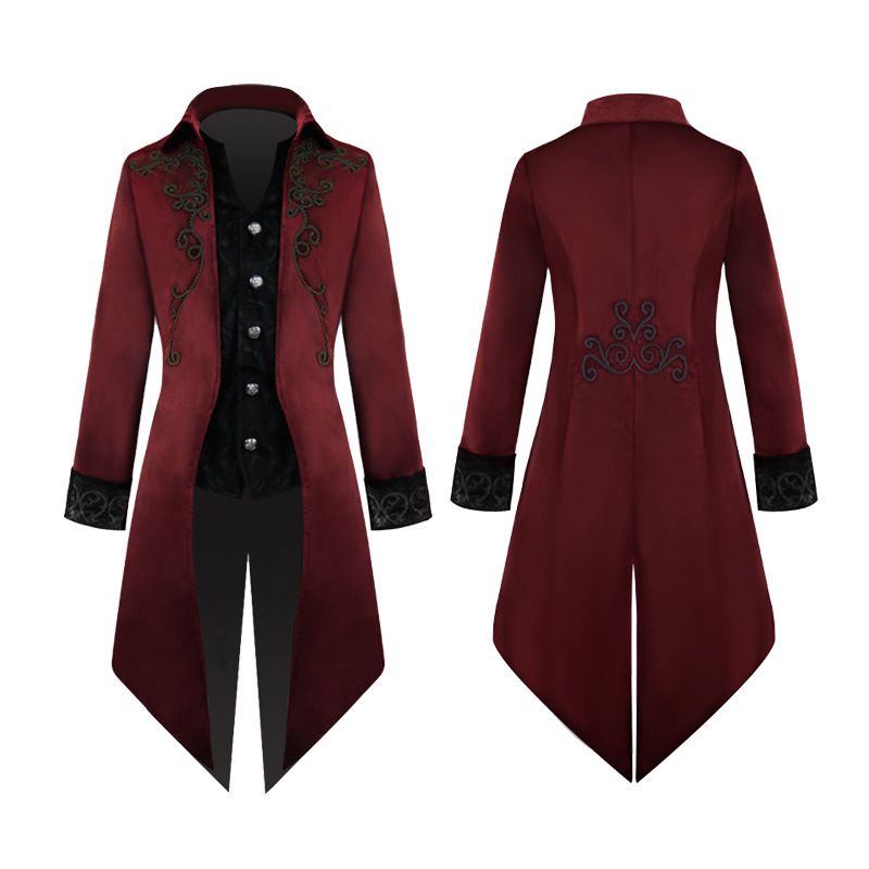 Áo khoác cổ đứng retro chất liệu nhung hóa trang Halloween dành cho nam